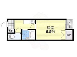 サンロイヤル柴島パート5 1Kの間取図画像