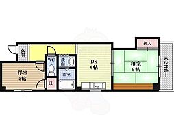ハウス陽新 2DKの間取図画像