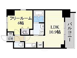 S-RESIDENCEESAKA ワンルームの間取図画像