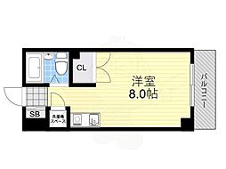 東明マンション江坂 ワンルームの間取図画像