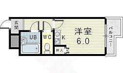Grandcourt新大阪 1Kの間取図画像