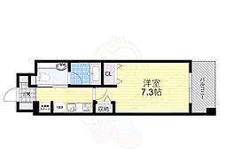 セレッソコートリバーサイドOSAKA 1Kの間取図画像