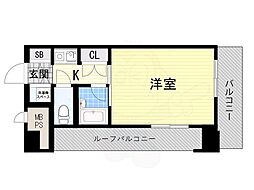 リーガル新大阪2 1Kの間取図画像