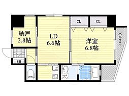 アーバンテラス新大阪 1SLDKの間取図画像