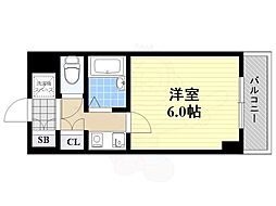 ラ・レジダンス・ド・江坂 1Kの間取図画像