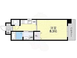エルベコート豊中服部 1Kの間取図画像