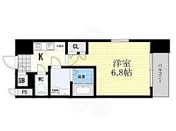 エスリード北大阪レジデンス 1Kの間取図画像