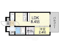 Alivis東三国 1LDKの間取図画像