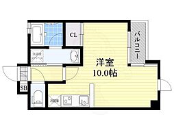 ハイムタケダ9 ワンルームの間取図画像
