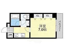 サンフラッツ新大阪別館 1Kの間取図画像