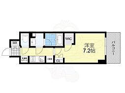 THEMUTUAL江坂 1Kの間取図画像