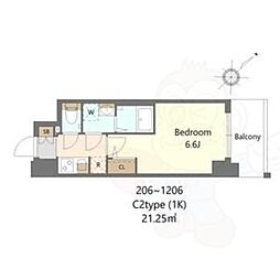 S-RESIDENCE上新庄beat 1Kの間取図画像
