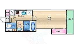 リエート東三国 1Kの間取図画像