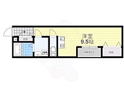 京阪本線 枚方市駅 徒歩23分の賃貸アパート 2階ワンルームの間取り