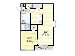 シエーナ楠葉ジェミオス 3階1LDKの間取り