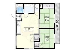 コーポラス美光 2LDKの間取図画像