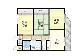 ビレッジ招提 3DKの間取図画像