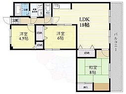 ハイツ昴2番館 3LDKの間取図画像
