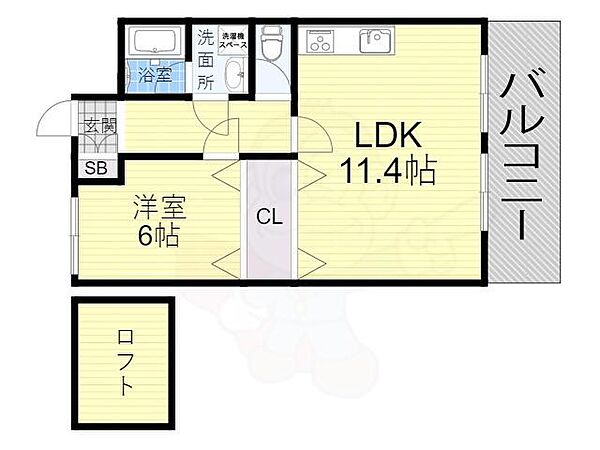 兵庫県尼崎市南塚口町６丁目(賃貸マンション1LDK・4階・45.10㎡)の写真 その2