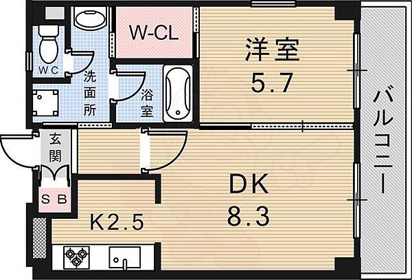 アウローラ武庫之荘 ｜兵庫県尼崎市南武庫之荘３丁目(賃貸マンション1LDK・2階・40.80㎡)の写真 その2