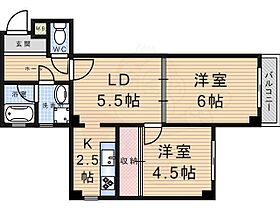 アルファ武庫之荘1  ｜ 兵庫県尼崎市武庫之荘本町３丁目（賃貸マンション2LDK・3階・44.00㎡） その2