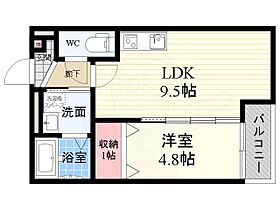 エバーグリーン武庫之荘 101 ｜ 兵庫県尼崎市富松町１丁目（賃貸アパート1LDK・1階・34.62㎡） その2