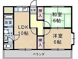 オーパス武庫之荘ノース 2LDKの間取図画像