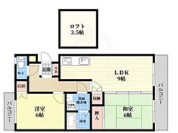 セントエルモス 2LDKの間取図画像