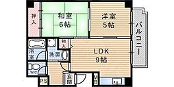 アベリア壱番館 2LDKの間取図画像