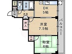 アイリスマンション 2DKの間取図画像