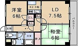 ベルテック武庫川 2LDKの間取図画像