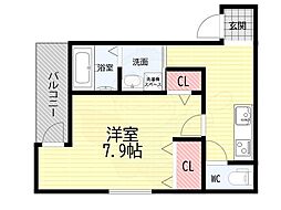 フジパレス阪急武庫之荘3番館 1Kの間取図画像