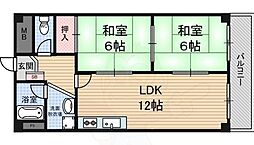 サンライズ南武庫之荘 2LDKの間取図画像