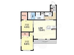 D-room南塚口 2LDKの間取図画像
