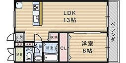 ディカ・カーサ 1LDKの間取図画像