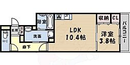 カーサ武庫之荘 1LDKの間取図画像