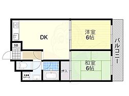 エスパシオ塚口 2DKの間取図画像