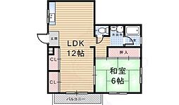ハイツ友行 1LDKの間取図画像