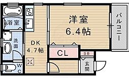 メゾンアンソレイユ 1DKの間取図画像