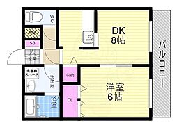 エレンカイム 1DKの間取図画像