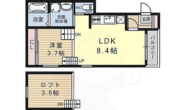 大阪府大阪市西淀川区姫里３丁目(賃貸アパート1LDK・1階・31.28㎡)の写真 その2