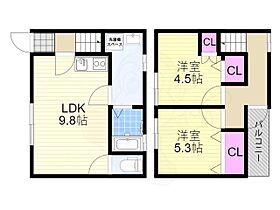 大阪府大阪市淀川区田川１丁目（賃貸アパート2LDK・1階・52.22㎡） その2