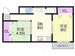 中本マンション 3階/2D