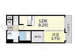 ES-Grande大阪 City Avenue 4階1LDKの間取り