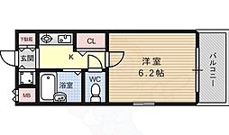 パラシオ塚本2 7階1Kの間取り
