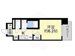 アドバンス大阪ビヤン 9階1Kの間取り