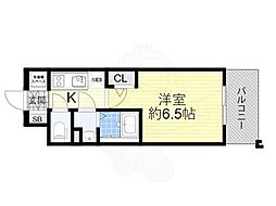 エスリード大阪プライムゲート 1Kの間取図画像