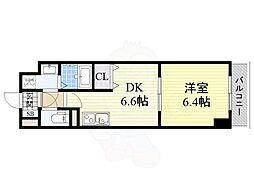 阪急神戸本線 十三駅 徒歩3分の賃貸マンション 9階1DKの間取り