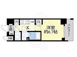 JR東海道・山陽本線 塚本駅 徒歩3分の賃貸マンション 6階1Kの間取り