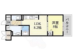 JR東海道・山陽本線 塚本駅 徒歩6分の賃貸マンション 7階1LDKの間取り